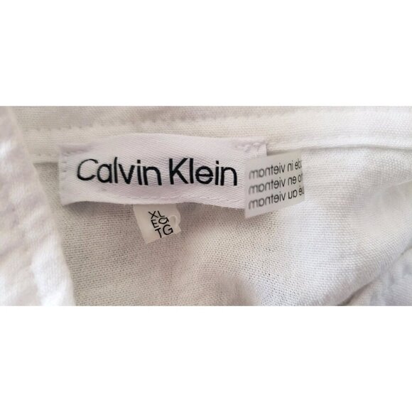 CALVIN KLEIN WHITE STAND UP COLLAR PEPLUM BELTED JACKET XLARGE - Picture 8 of 9